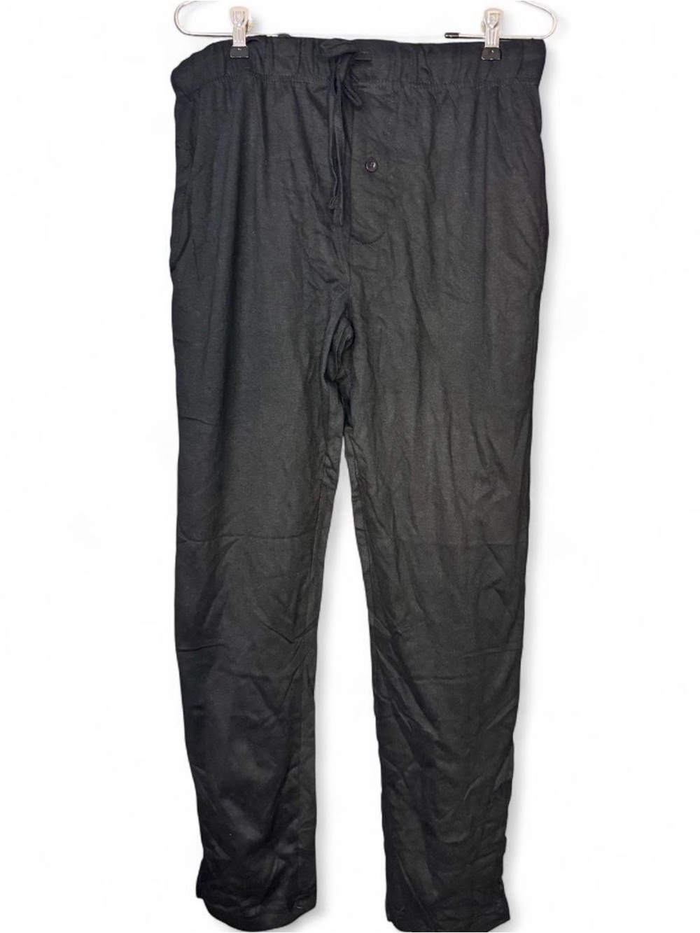 Real Essentials Men’s Sleep Lounge Pajama Pants – Black, Size Small